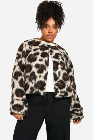 Boohoo Womens Plus Collarless Wool Jacket - Size 18 UK