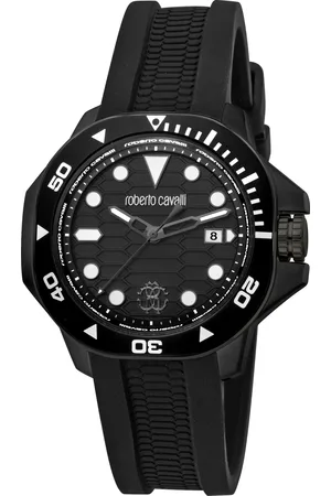 Roberto Cavalli RC5G044P0075 Mens Quartz Stainless Steel Silicone 10 ATM 42 mm Watch - One Size