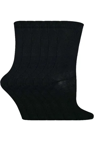 Sock Snob 6 Pairs Kids Boys Girls Mid Calf Solid Color Casual Cotton Dress Socks - - Size UK 9-11
