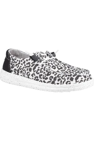 Hey dude Wendy Leopard Cotton Blend WoMens /Grey Loafers - Size UK 7