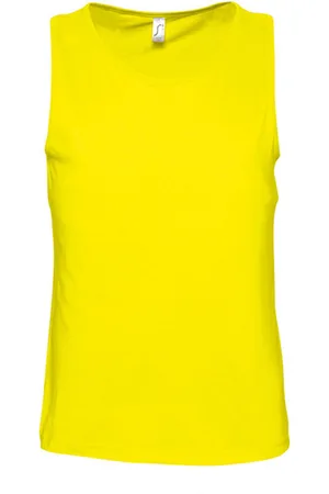 Sols Mens Justin Sleeveless Tank / Vest Top (Lemon) - Cotton - Size X-Large