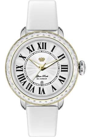 Glam Rock Womens : Bal Harbour Lady SM stainless steel with diamonds genuine leather techno silk .. - One Size