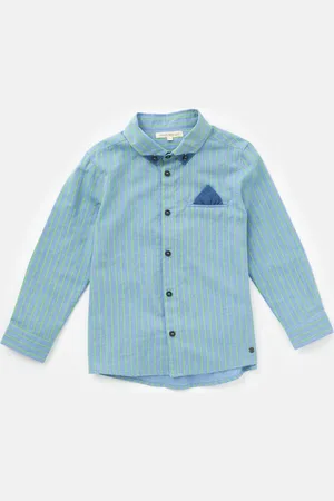 Angel & Rocket Boys Kai Lime Stripe Shirt - - Size 9Y
