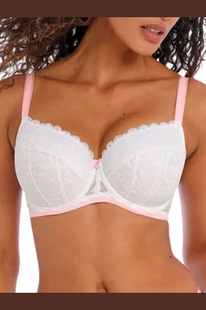 Freya Womens Offbeat Underwired Padded Half Cup Bra - Polyamide - Size 34C