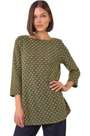 Roman Womens Metallic Textured Knit Tunic Top - - Size 10 UK