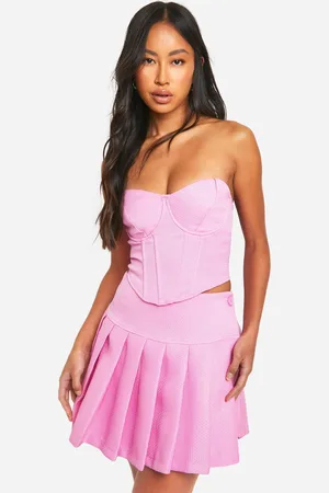 Boohoo Womens Textured Pleated Micro Mini Skirt - - Size 14 UK