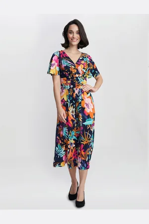 Gina Bacconi Womens Hattie Jersey Print Dress - - Size 10 UK
