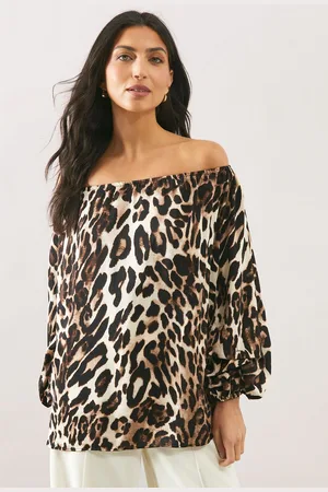 wallis Womens Print Bardot Top - Size Medium/Large