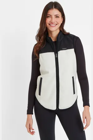 Tog 24 Sarel Womens Colour Block Fleece Gilet Vanilla/Black - - Size 14 UK