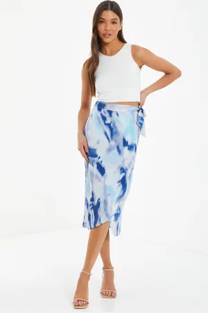 Quiz Womens Marble Print Wrap Midi Skirt - Size 12 UK