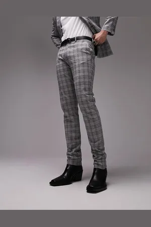 Topman Mens skinny checked suit trousers in - Size 32R