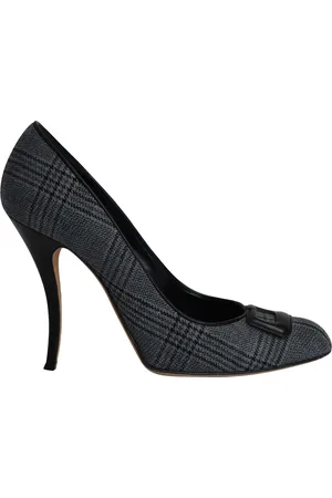 Manolo Blahnik Pre-owned Womens Buckled Plaid Pumps in Cotton - Size 39.5 EU/IT