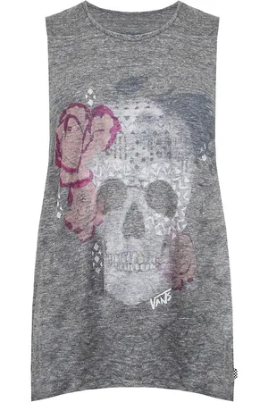 Vans Off The Wall Sketchy Skull Womens Top cotton - Size Small