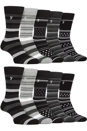 Farah Mens 10 Pair Multi-Pack Bright Bamboo Socks - - Size UK 6-11