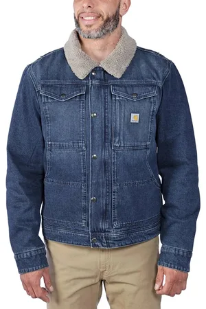 Carhartt Mens Relaxed Fit Denim Sherpa Lined Jacket - - Size X-Large