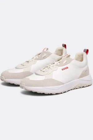 HUGO BOSS Kane Runn Mens Mixed-Material Trainers with Suede and Coated Canvas - - Size UK 9