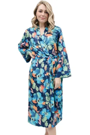 Cyberjammies Womens Bea Long Dressing Gown - Cotton - Size Large