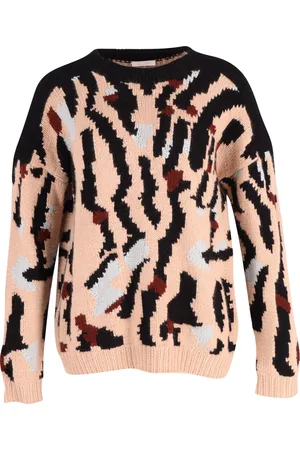 Chloé Pre-owned Womens Printed Chunky Knit Sweater in Multicolor Cashmere - - Size X-Small