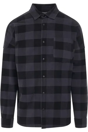 Palm Angels Mens Curved Logo Checked Shirt - Size X-Large