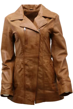 Infinity Womens Md Length Biker Jacket-Okehampton - Lamb Leather - Size 22 UK