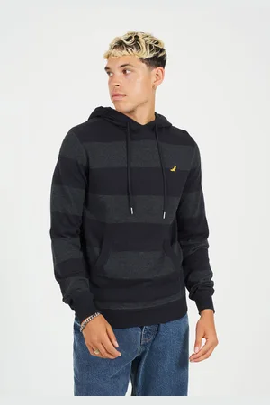 Brave Soul Mens Cotton Striped Knit Hoody - Size X-Large