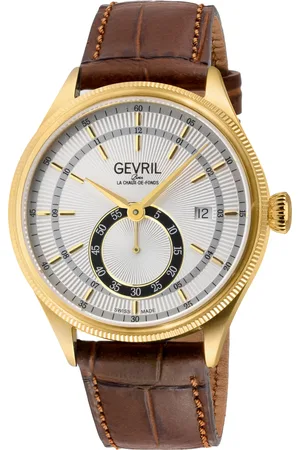 Gevril Mens Empire Italian Leather Swiss Automatic ETA 2895 Watch - One Size