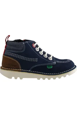 Kickers Childrens Unisex Hi Stroll Kids Navy Boots - Leather - Size UK 1