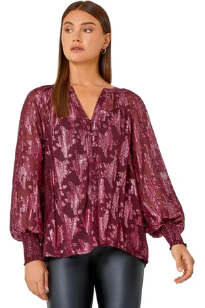 Roman Womens Abstract Metallic Print Blouse - - Size 10 UK