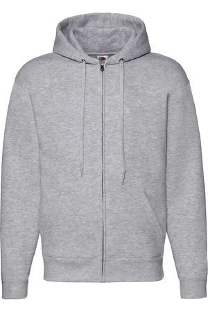 Fruit Of The Loom Mens Zip Through Hooded Sweatshirt / Hoodie (Heather ) - Size 4XL