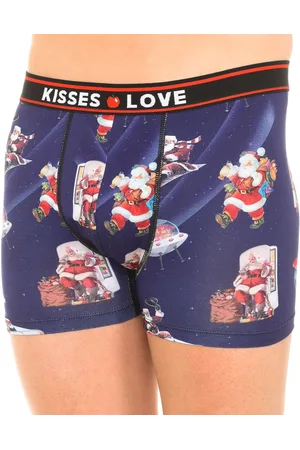 Kisses and Love Mens breathable fabric boxer Christmas Model KL10003 - - Size Medium