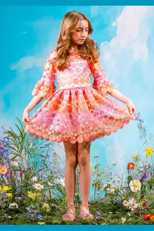 Marlo Girls Louise Embroidered Dress in - Size 9-10Y