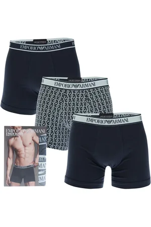 Emporio Armani Mens 3 Pack of Boxers in Various - Cotton - Size Medium