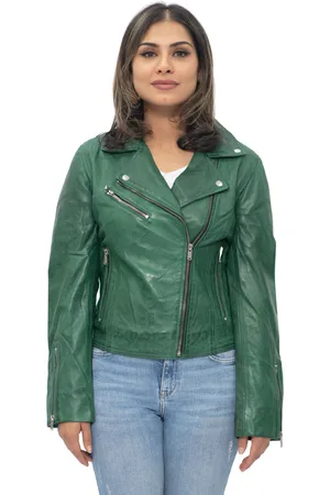 Infinity Womens Classic Biker Brando Jacket-Baku - Nappa Leather - Size 10 UK
