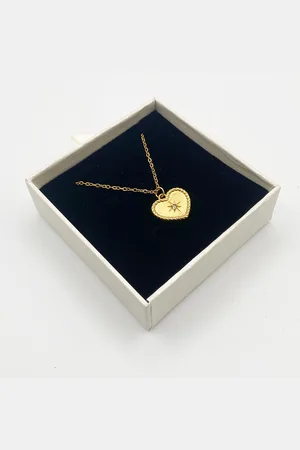 SVNX Womens Heart with Sparkle Necklace - One Size