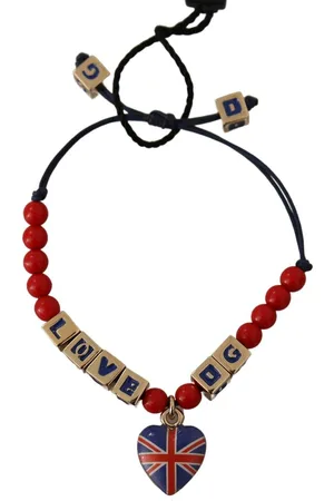 Dolce & Gabbana WoMens Red Beaded DG LOVES LONDON Flag Branded Bracelet material_other - One Size