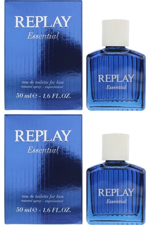 Replay Mens Essential For Him Eau De Toilette 50ml x 2 - One Size