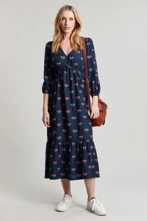 Joules Womens Sienna Floral Maxi Dress viscose - Size 14 UK