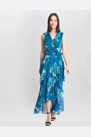 Gina Bacconi Womens Tamara Printed Sleeveless Maxi Dress With Belt - - Size 18 UK