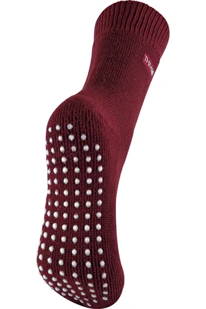 THMO Womens - Ladies Cosy Thermal Slipper Bed Socks with Non Slip Grippers - - Size 4-6.5