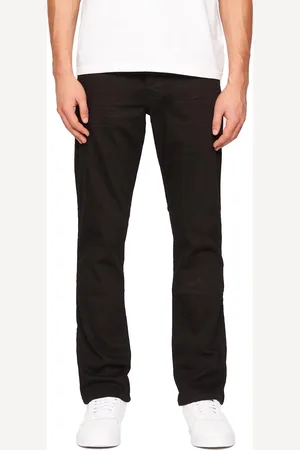 Crosshatch Mens Princed Denim Jeans (Solid Black) - - Size 30R