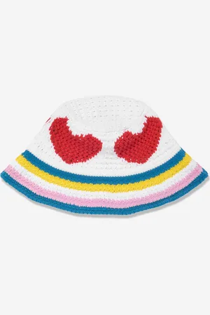 Stella McCartney Girls Crochet Heart Sun Hat in - Size 12-14Y