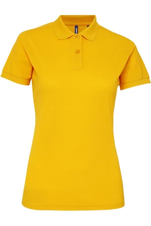Asquith Womens/Ladies Short Sleeve Performance Blend Polo Shirt (Sunflower) - - Size X-Large