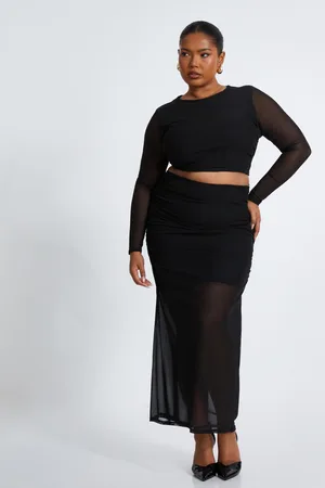 Quiz Womens Curve Mesh Crop Top - Size 18 UK
