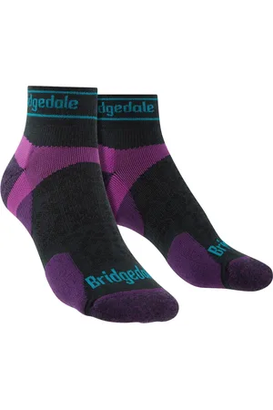 Bridgedale Womens Sport Ultralight Merino Low Socks - Charcoal / Purple - Merino Wool - Size 7-8.5 (UK Shoe)