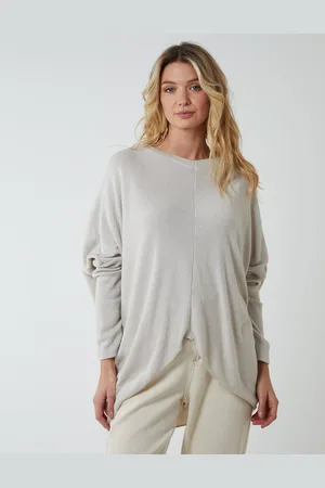 Blue Vanilla Womens V Neck Front Cut And Sew Soft Knit Jumper - Viscose - One Size