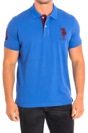 U.S. Polo Assn. Mens KORYCBAD Short Sleeve with contrasting lapel collar 64779 man - Cotton - Size Medium