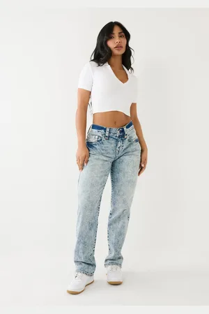 True Religion Womens Ricki Relaxed Straight in Crystal Cascade - - Size 28 (Waist)