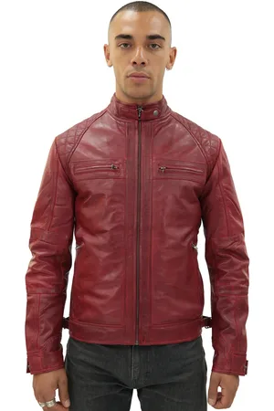 Infinity Mens Vintage Quilted Biker Jacket-Monaco - - Size X-Small