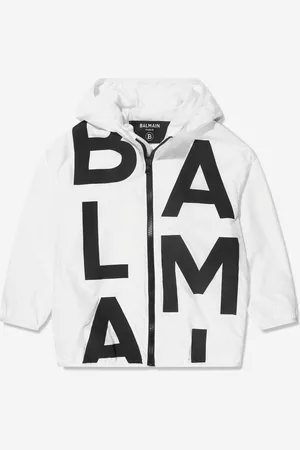 Balmain Boys Logo Print Hooded Jacket in - Size 4Y