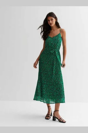 Gini London Womens Animal Printed Cami Pleated Midi Dress - - Size 10 UK